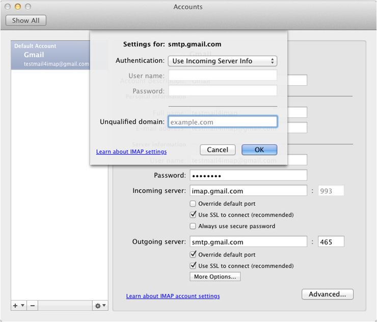 gmail setting for mac outlook